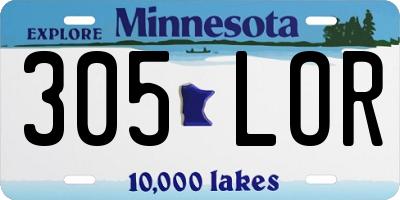 MN license plate 305LOR