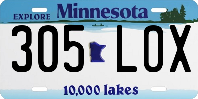 MN license plate 305LOX