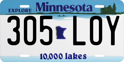 MN license plate 305LOY