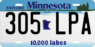 MN license plate 305LPA