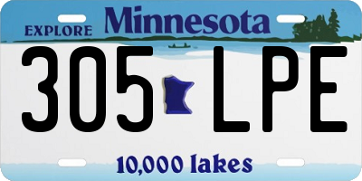 MN license plate 305LPE