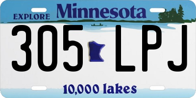 MN license plate 305LPJ