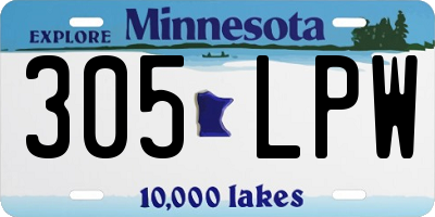 MN license plate 305LPW