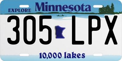MN license plate 305LPX