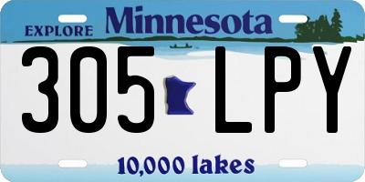 MN license plate 305LPY