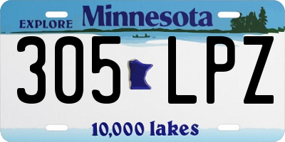 MN license plate 305LPZ