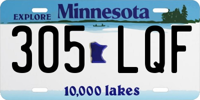 MN license plate 305LQF