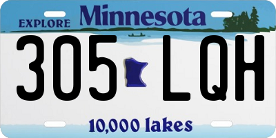 MN license plate 305LQH