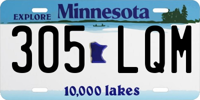 MN license plate 305LQM