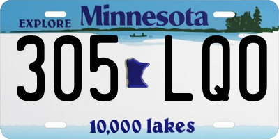 MN license plate 305LQO