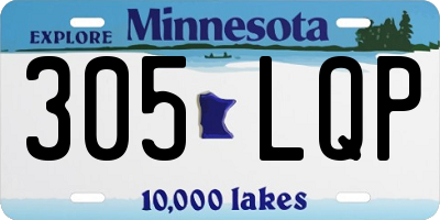 MN license plate 305LQP