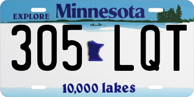 MN license plate 305LQT