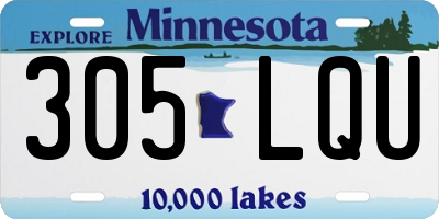 MN license plate 305LQU