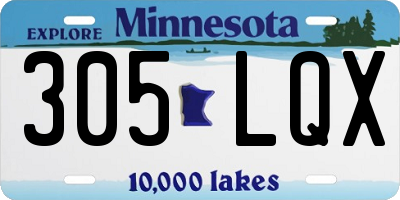 MN license plate 305LQX