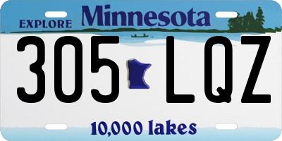 MN license plate 305LQZ