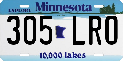 MN license plate 305LRO