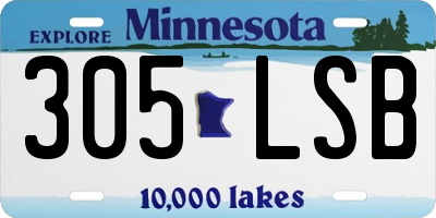 MN license plate 305LSB