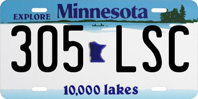 MN license plate 305LSC