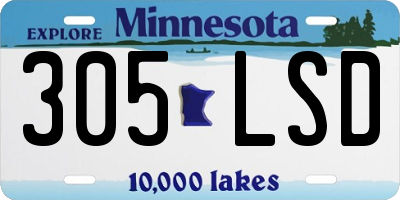 MN license plate 305LSD