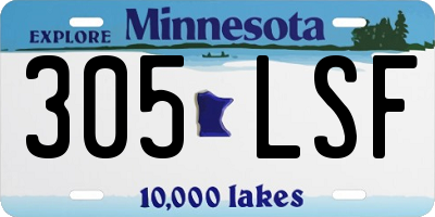 MN license plate 305LSF