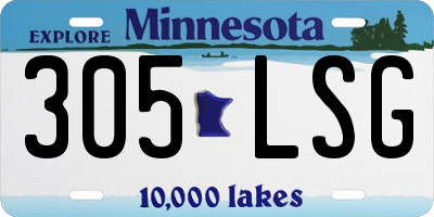 MN license plate 305LSG