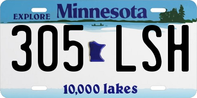MN license plate 305LSH