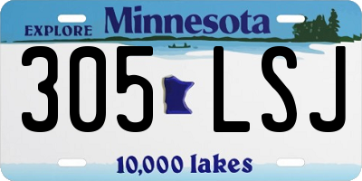MN license plate 305LSJ