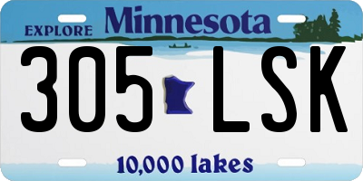 MN license plate 305LSK