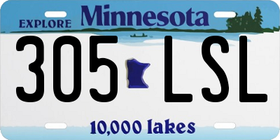 MN license plate 305LSL