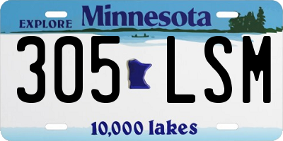 MN license plate 305LSM