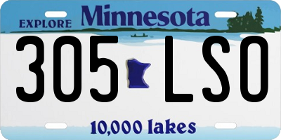 MN license plate 305LSO