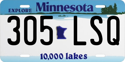 MN license plate 305LSQ