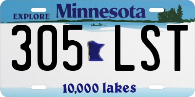 MN license plate 305LST