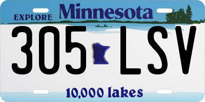 MN license plate 305LSV