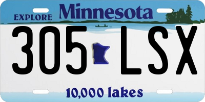 MN license plate 305LSX