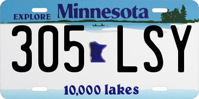 MN license plate 305LSY