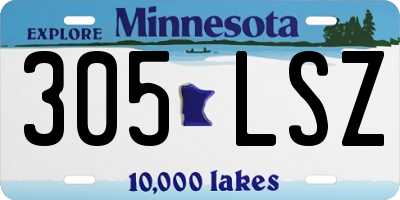 MN license plate 305LSZ
