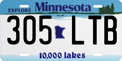 MN license plate 305LTB