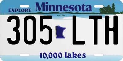 MN license plate 305LTH
