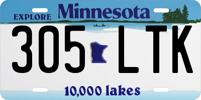 MN license plate 305LTK