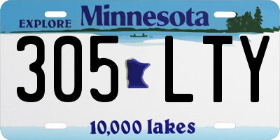 MN license plate 305LTY