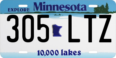 MN license plate 305LTZ