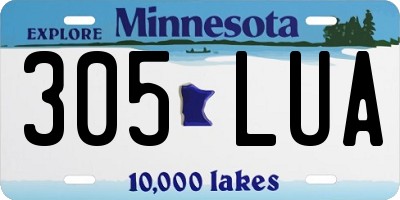 MN license plate 305LUA