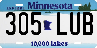 MN license plate 305LUB