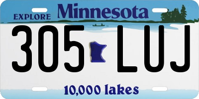 MN license plate 305LUJ