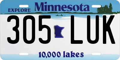 MN license plate 305LUK