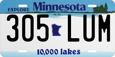 MN license plate 305LUM