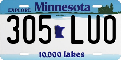 MN license plate 305LUO
