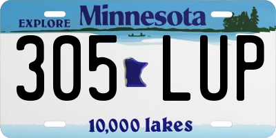 MN license plate 305LUP