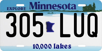 MN license plate 305LUQ